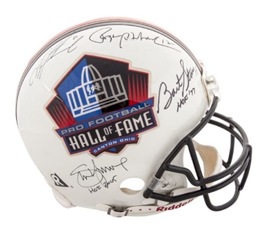 NFL Hall of Fame Helmet Signed by Starr, Baugh, Young, Tarkenton, Staubach and Aikman